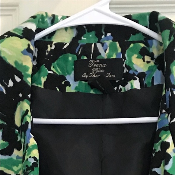 TRENZ green floral lined jacket/blazer - Picture 7 of 7